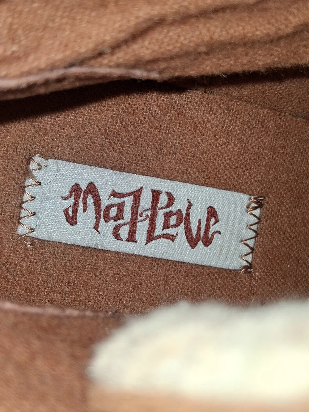 Mad Love Casual Brown Suede Wedge Ankle Boot with Sherpa Collar Sz 6